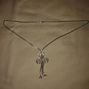 Silver long necklace